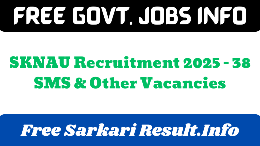 SKNAU Recruitment 2025 Eligibility Criteria